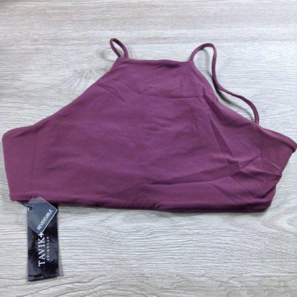 Tavik Merlot Ribbed Ryan Sport Swim Top